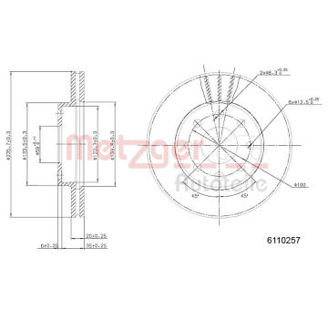 Brzdový kotouč METZGER 6110257