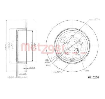 Brzdový kotouč METZGER 6110258