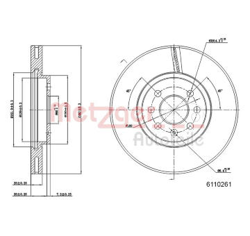 Brzdový kotouč METZGER 6110261