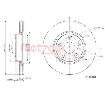 Brzdový kotouč METZGER 6110264