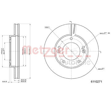 Brzdový kotouč METZGER 6110271