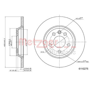 Brzdový kotouč METZGER 6110275