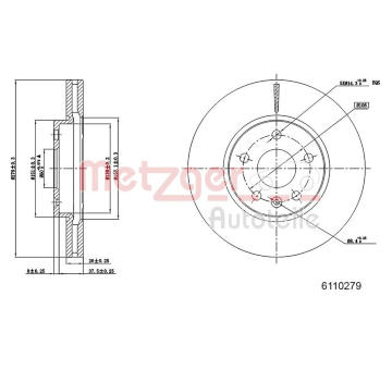 Brzdový kotouč METZGER 6110279