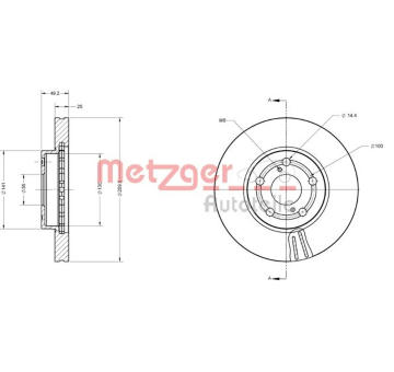 Brzdový kotouč METZGER 6110280