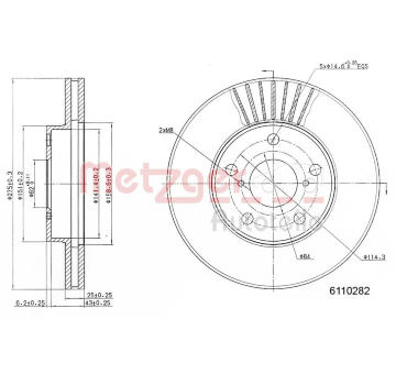 Brzdový kotouč METZGER 6110282