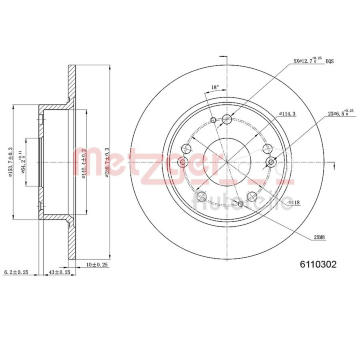 Brzdový kotouč METZGER 6110302
