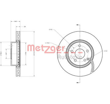 Brzdový kotouč METZGER 6110304