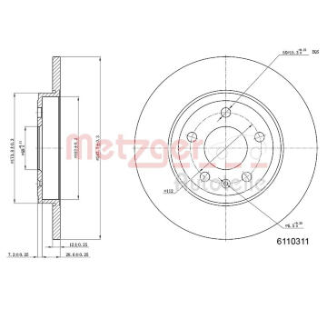 Brzdový kotouč METZGER 6110311