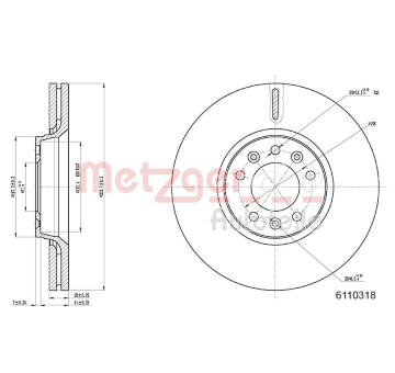 Brzdový kotouč METZGER 6110318