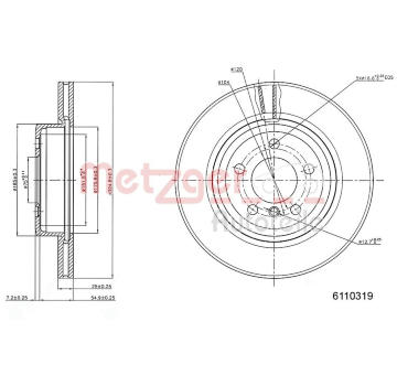 Brzdový kotouč METZGER 6110319