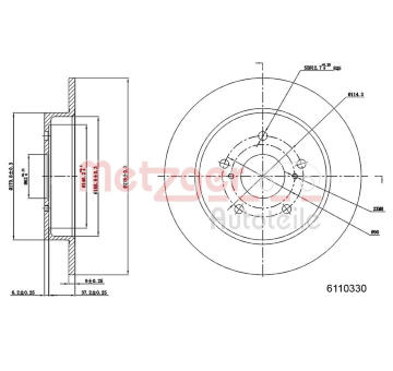 Brzdový kotouč METZGER 6110330
