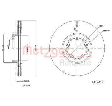 Brzdový kotouč METZGER 6110342