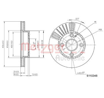 Brzdový kotouč METZGER 6110348