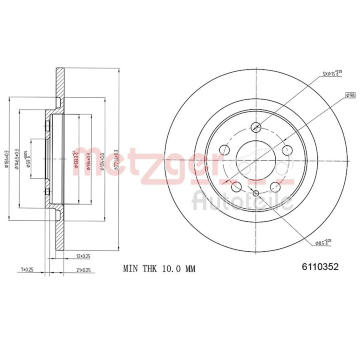 Brzdový kotouč METZGER 6110352