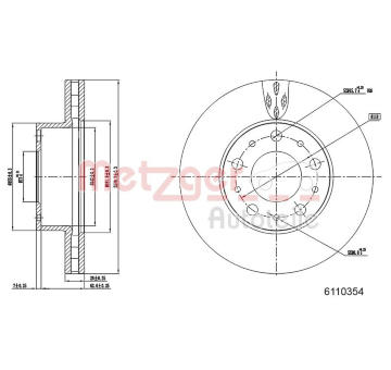 Brzdový kotouč METZGER 6110354