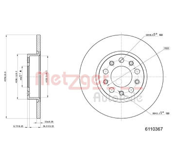 Brzdový kotouč METZGER 6110367