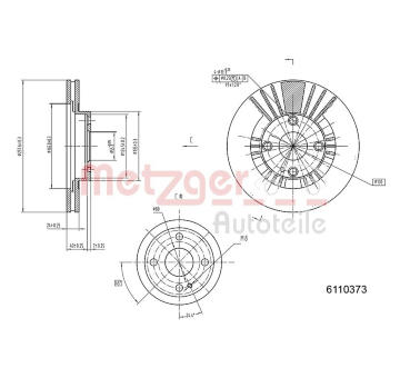 Brzdový kotouč METZGER 6110373