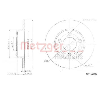 Brzdový kotouč METZGER 6110376