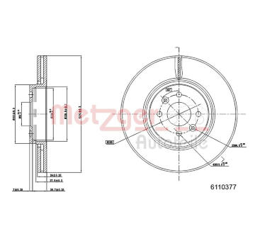 Brzdový kotouč METZGER 6110377