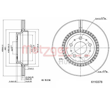 Brzdový kotouč METZGER 6110378