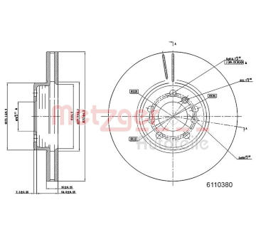 Brzdový kotouč METZGER 6110380