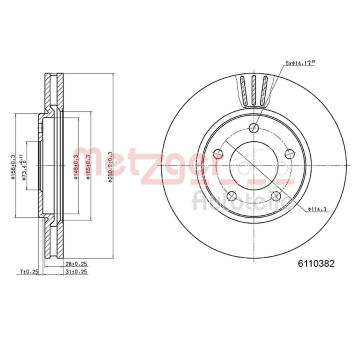 Brzdový kotouč METZGER 6110382