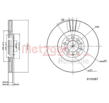Brzdový kotouč METZGER 6110387