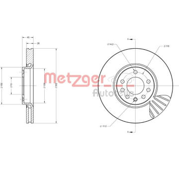 Brzdový kotouč METZGER 6110404