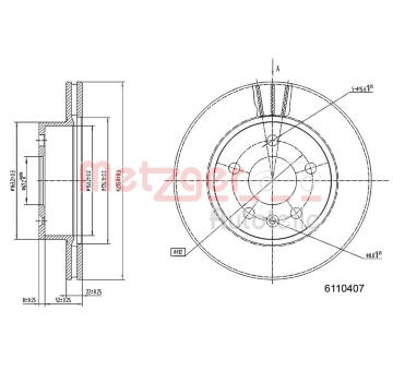 Brzdový kotouč METZGER 6110407