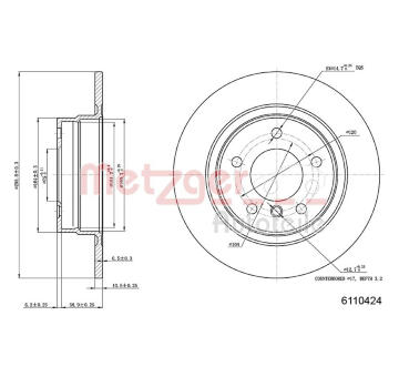 Brzdový kotouč METZGER 6110424
