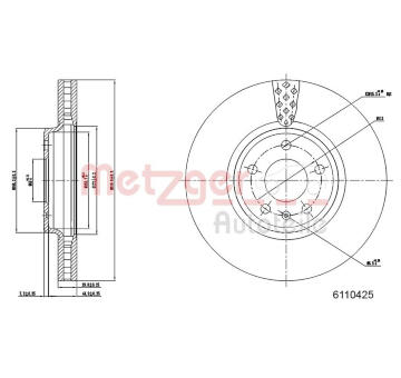 Brzdový kotouč METZGER 6110425