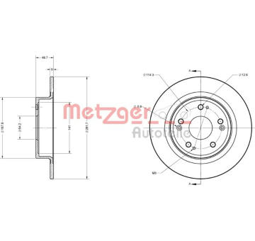 Brzdový kotouč METZGER 6110426