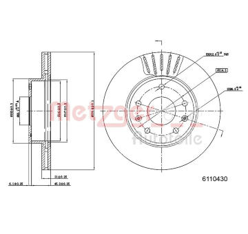 Brzdový kotouč METZGER 6110430