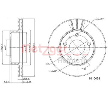 Brzdový kotouč METZGER 6110438