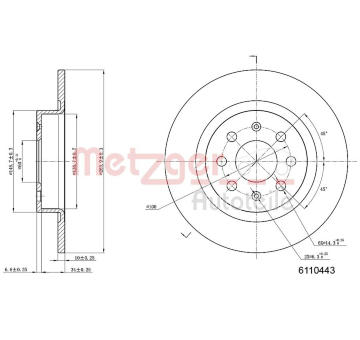 Brzdový kotouč METZGER 6110443
