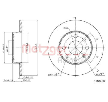 Brzdový kotouč METZGER 6110450