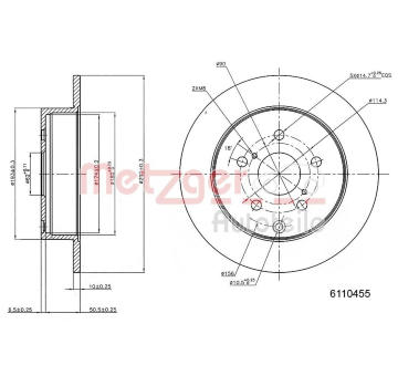 Brzdový kotouč METZGER 6110455