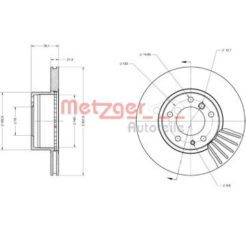 Brzdový kotouč METZGER 6110461