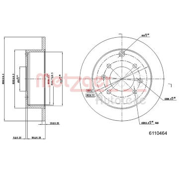 Brzdový kotouč METZGER 6110464