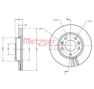 Brzdový kotouč METZGER 6110466