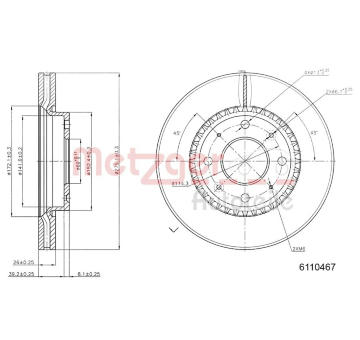 Brzdový kotouč METZGER 6110467