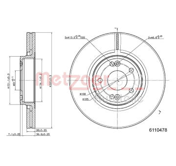 Brzdový kotouč METZGER 6110478