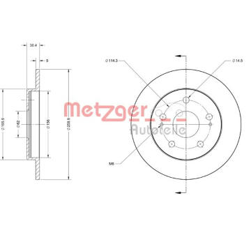 Brzdový kotouč METZGER 6110498