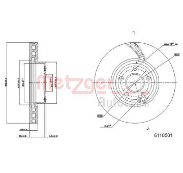 Brzdový kotouč METZGER 6110501