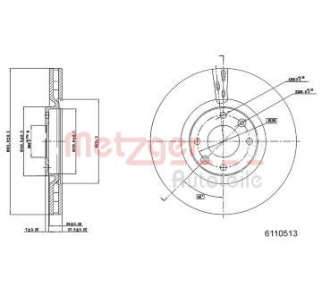 Brzdový kotouč METZGER 6110513