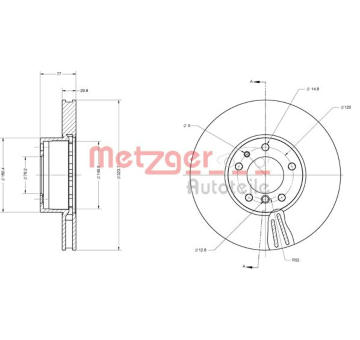 Brzdový kotouč METZGER AUTOTEILE 6110522