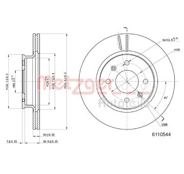 Brzdový kotouč METZGER 6110544