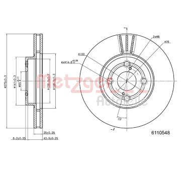 Brzdový kotouč METZGER 6110548