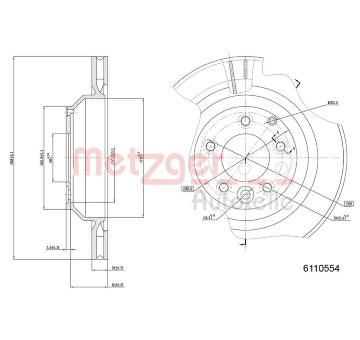 Brzdový kotouč METZGER 6110554