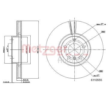 Brzdový kotouč METZGER 6110555